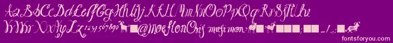 Moeflon01 Font – Pink Fonts on Purple Background