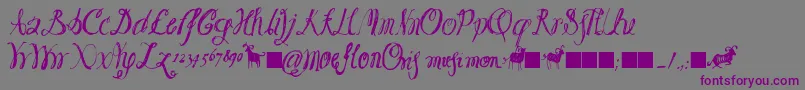 Moeflon01 Font – Purple Fonts on Gray Background