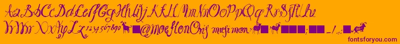 Moeflon01 Font – Purple Fonts on Orange Background