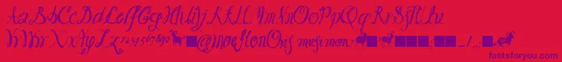 Шрифт Moeflon01 – фиолетовые шрифты на красном фоне