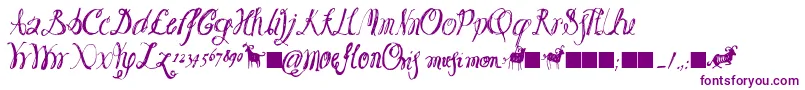 Moeflon01 Font – Purple Fonts on White Background