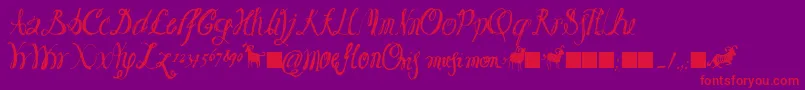 Moeflon01 Font – Red Fonts on Purple Background