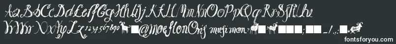 Moeflon01 Font – White Fonts on Black Background