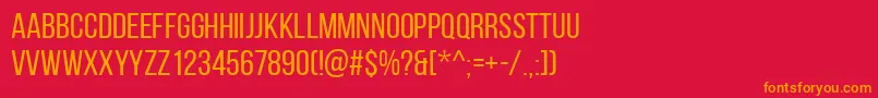 フォントBebasNeueRegular – 赤い背景にオレンジの文字