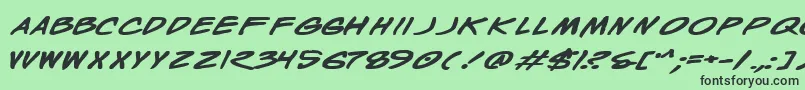 フォントWyldbe – 緑の背景に黒い文字