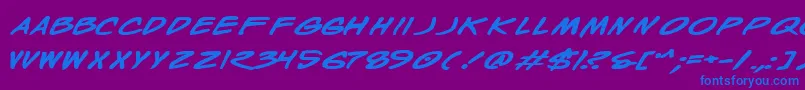 Wyldbe-Schriftart – Blaue Schriften auf violettem Hintergrund