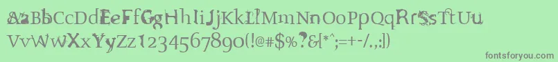 Sloth Font – Gray Fonts on Green Background