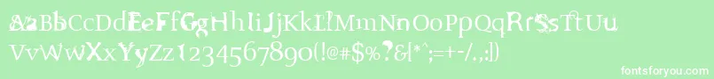 Sloth Font – White Fonts on Green Background