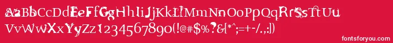 Sloth Font – White Fonts on Red Background
