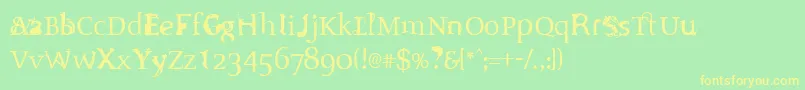 Sloth Font – Yellow Fonts on Green Background