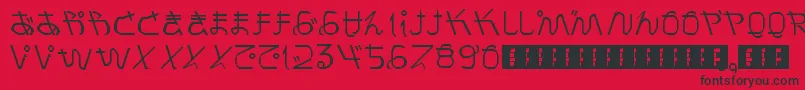 PrayForJapan Font – Black Fonts on Red Background