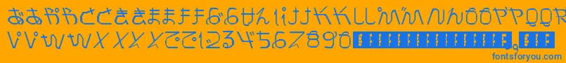 PrayForJapan Font – Blue Fonts on Orange Background