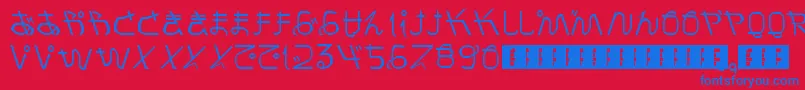 PrayForJapan Font – Blue Fonts on Red Background