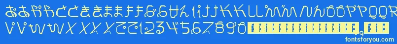 Шрифт PrayForJapan – жёлтые шрифты на синем фоне