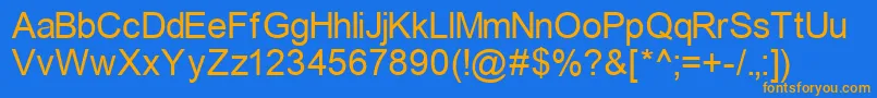 フォントErArialKoi8 – オレンジ色の文字が青い背景にあります。