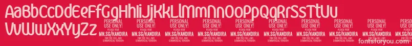 KandiraBolPersonalUse Font – Pink Fonts on Red Background