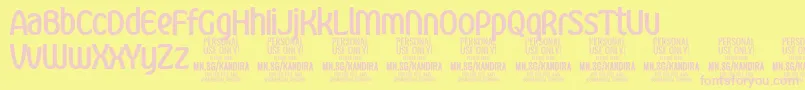 KandiraBolPersonalUse Font – Pink Fonts on Yellow Background