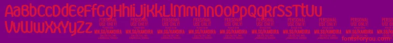 KandiraBolPersonalUse Font – Red Fonts on Purple Background