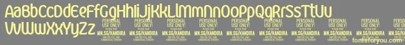 KandiraBolPersonalUse Font – Yellow Fonts on Gray Background