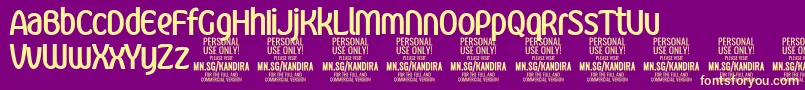 KandiraBolPersonalUse Font – Yellow Fonts on Purple Background