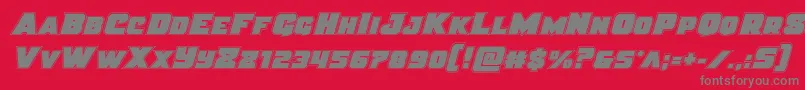 Justiceacad Font – Gray Fonts on Red Background