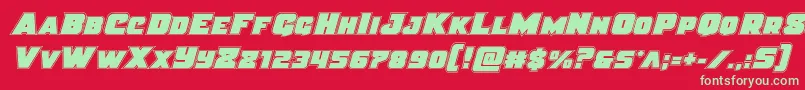 Justiceacad Font – Green Fonts on Red Background