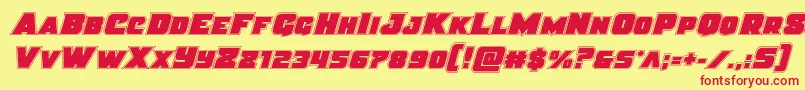 Justiceacad Font – Red Fonts on Yellow Background