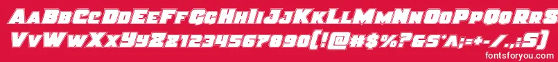 Justiceacad Font – White Fonts on Red Background