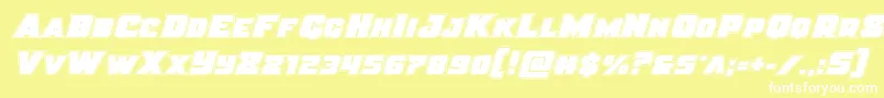 Justiceacad Font – White Fonts on Yellow Background