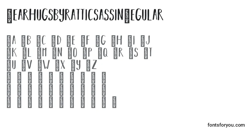 Schriftart BearhugsbyratticsassinRegular – Alphabet, Zahlen, spezielle Symbole