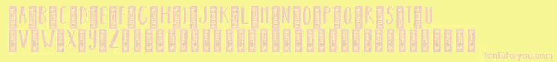 BearhugsbyratticsassinRegular Font – Pink Fonts on Yellow Background