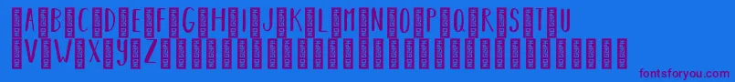 BearhugsbyratticsassinRegular Font – Purple Fonts on Blue Background