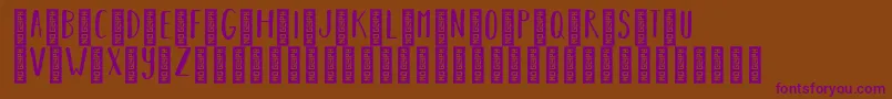 BearhugsbyratticsassinRegular Font – Purple Fonts on Brown Background