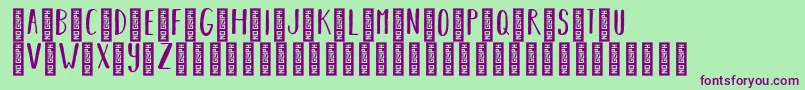 BearhugsbyratticsassinRegular Font – Purple Fonts on Green Background