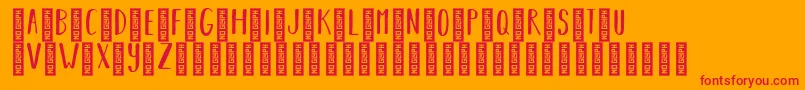 BearhugsbyratticsassinRegular Font – Red Fonts on Orange Background