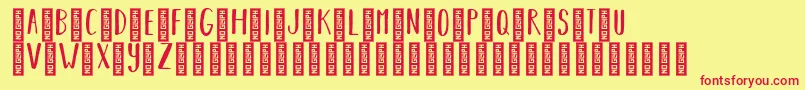 BearhugsbyratticsassinRegular Font – Red Fonts on Yellow Background