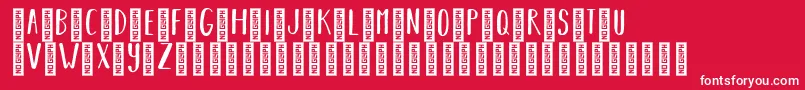 BearhugsbyratticsassinRegular-Schriftart – Weiße Schriften auf rotem Hintergrund
