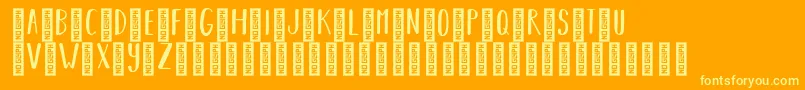 BearhugsbyratticsassinRegular Font – Yellow Fonts on Orange Background