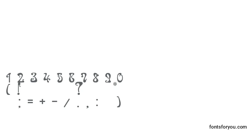 Шрифт JuvelirNouveau – алфавит, цифры, специальные символы