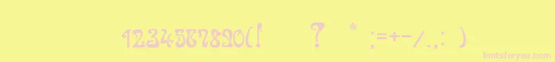 JuvelirNouveau Font – Pink Fonts on Yellow Background