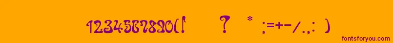 JuvelirNouveau-Schriftart – Violette Schriften auf orangefarbenem Hintergrund