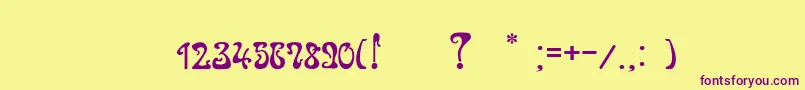 JuvelirNouveau Font – Purple Fonts on Yellow Background