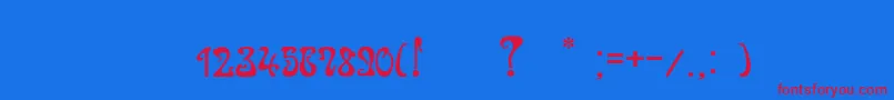 JuvelirNouveau Font – Red Fonts on Blue Background