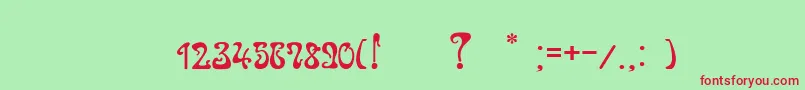 JuvelirNouveau Font – Red Fonts on Green Background