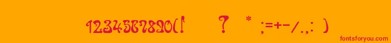 JuvelirNouveau-Schriftart – Rote Schriften auf orangefarbenem Hintergrund