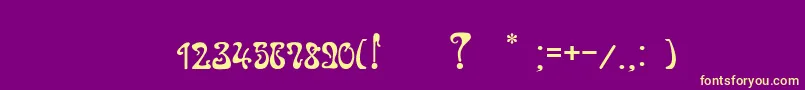 JuvelirNouveau Font – Yellow Fonts on Purple Background