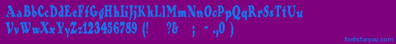 フォントContraband – 紫色の背景に青い文字