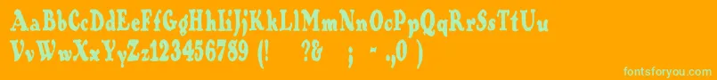 Contraband Font – Green Fonts on Orange Background