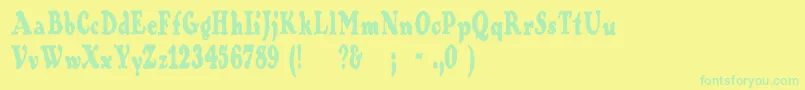 Contraband Font – Green Fonts on Yellow Background