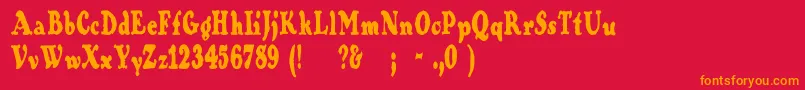 フォントContraband – 赤い背景にオレンジの文字